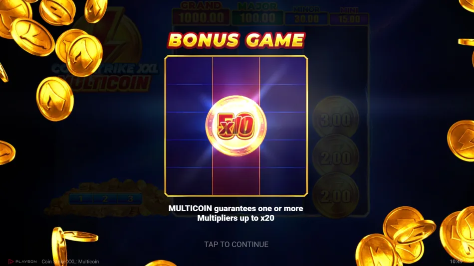 MULTICOIN Feature applying a random multiplier in Coin Strike XXL: Multicoin